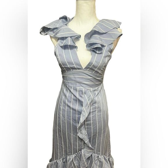 NWT English Factory Striped Ruffle Maxi Dress - Picture 3 of 7